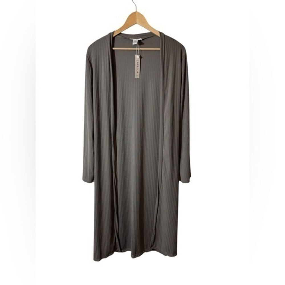 NEW CAPELLA medium cardigan taupe ribbed